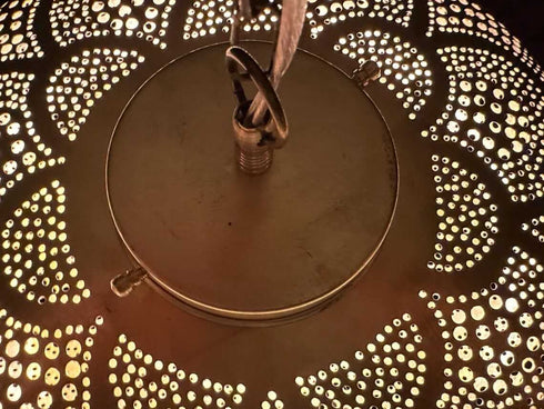 Handcrafted Moroccan Brass Pendant Light - Boho Lamp Shade (PL 1058)